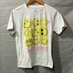 SmileyWorld White and Yellow Graphic Tee